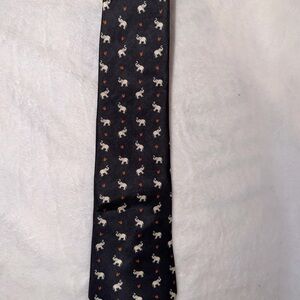 Stylish Black Elephant Pattern Tie
